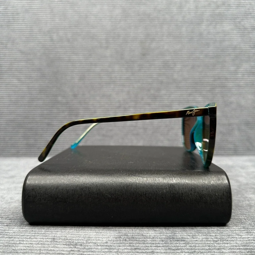 Maui Jim Ocean MJ 723-10P Tortoise Teal Polarized Cat Eye Sunglasses Italy